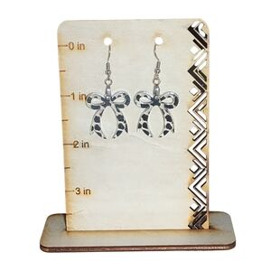 Midnight Prowl Bow Acrylic Drop Earrings
